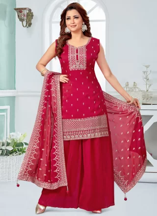 Rani Silk Readymade Style with Embroidered and Sequins Work