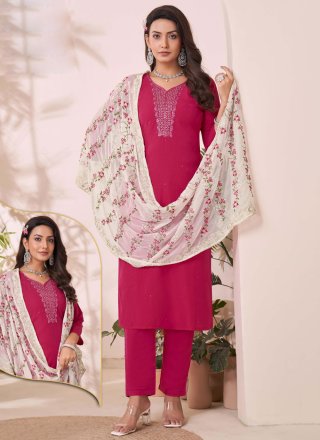Rani Silk Readymade Style with Embroidered Work