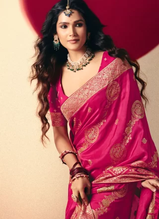 Rani Viscose Weaving Work Contemporary Sari