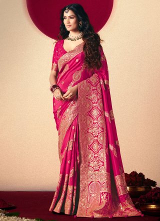 Rani Viscose Weaving Work Contemporary Sari