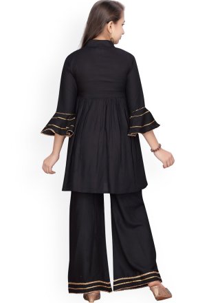 Rayon Casual Kurti In Black