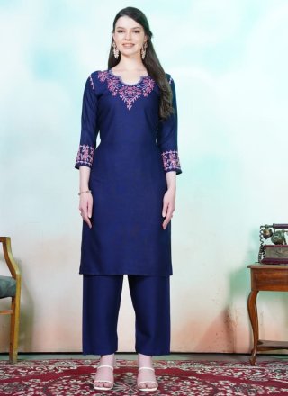 Rayon Casual Kurti In Blue Color