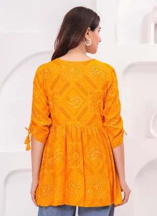 Rayon Casual Kurti In Mustard