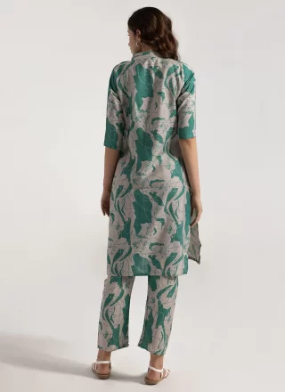Rayon Designer Kurti In Green Color