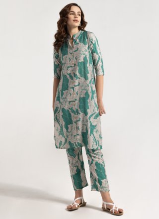 Rayon Designer Kurti In Green Color