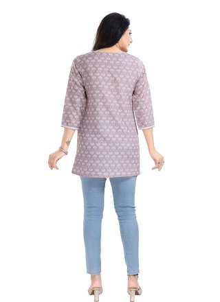 Rayon Designer Kurti In Pink