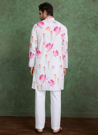 Rayon Kurta Mens Wear In White Color