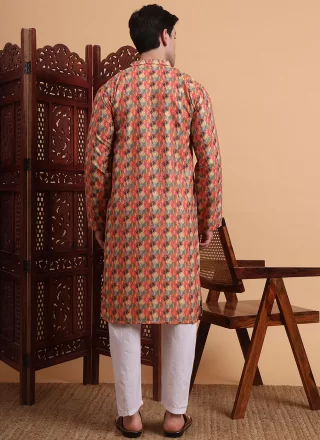 Rayon Kurta Mens Wear with Print Work