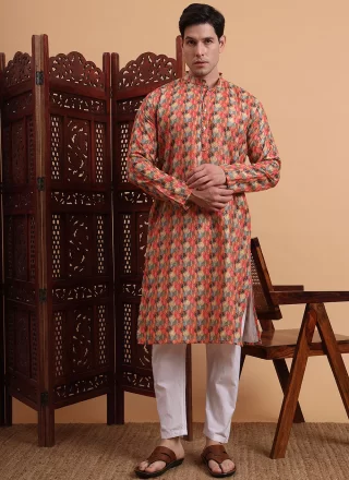 Rayon Kurta Mens Wear with Print Work