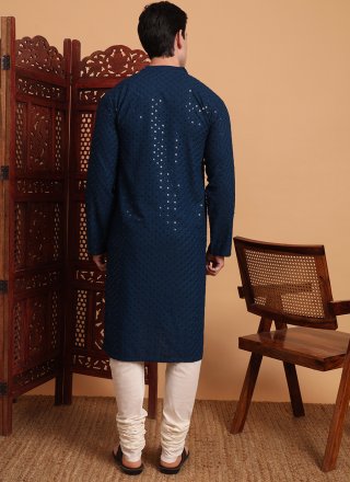 Rayon Kurta Pyjama with Chikankari and Embroidered Work