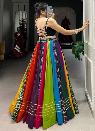 Rayon Readymade Lehenga Choli In Multi Colour