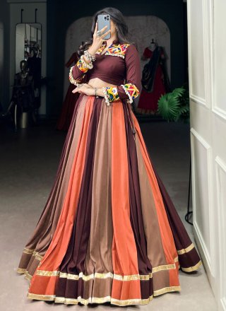 Rayon Readymade Lehenga Choli In Multi Colour