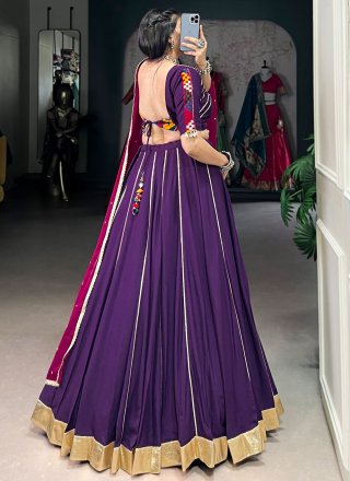 Rayon Readymade Lehenga Choli In Purple Color