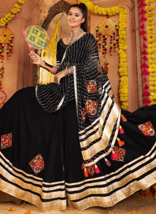 Rayon Readymade Lehenga Choli with Embroidered, Lace, Mirror and Thread Work