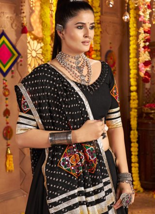 Rayon Readymade Lehenga Choli with Embroidered, Lace, Mirror and Thread Work