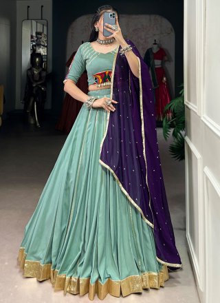 Rayon Readymade Lehenga Choli with Lace Work