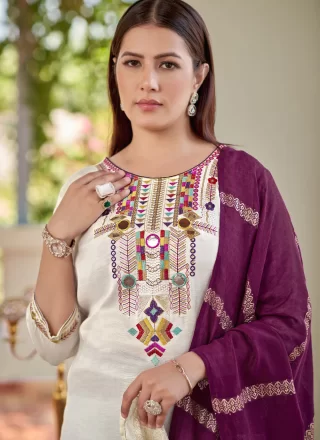 Rayon Readymade Salwar Suit with Embroidered Work