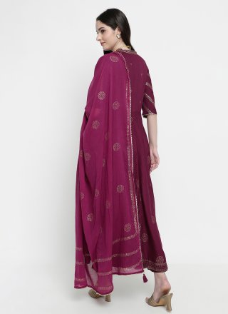 Rayon Salwar Suit In Purple