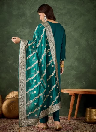 Rayon Salwar Suit In Rama Color