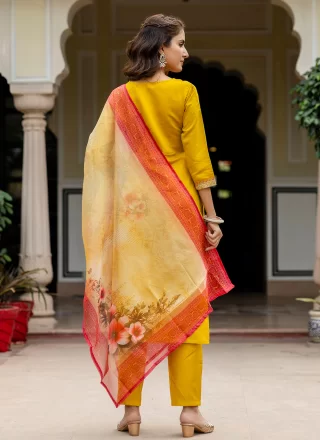 Rayon Salwar Suit with Embroidered and Print Work