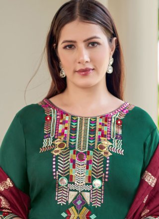 Rayon Salwar Suit with Embroidered Work