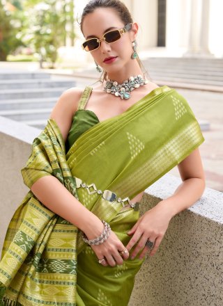 Rayon Trendy Saree In Green