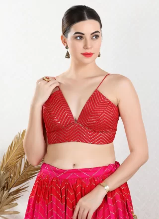 Red Art Silk Zari Work Designer Blouse