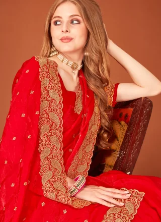 Red Fandy Classic Saree