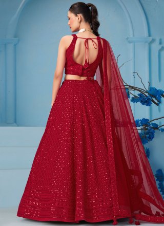 Red Georgette Lehenga Choli
