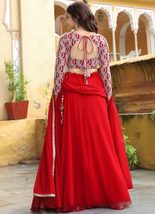 Red Georgette Lehenga Choli
