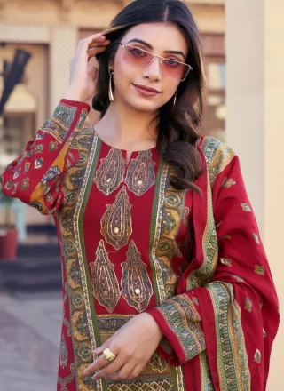 Red Modal Salwar Suit