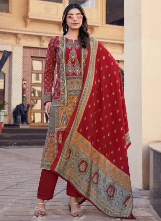 Red Modal Salwar Suit