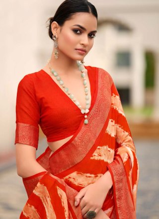 Red Silk Classic Sari