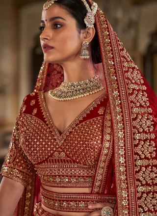 Red Silk Lehenga Choli