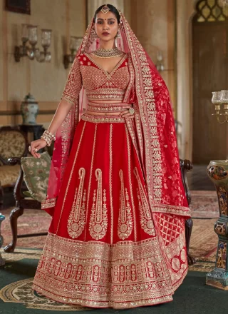 Red Silk Lehenga Choli