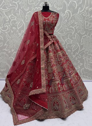Red Silk Lehenga Choli