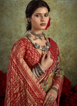 Red Silk Trendy Saree