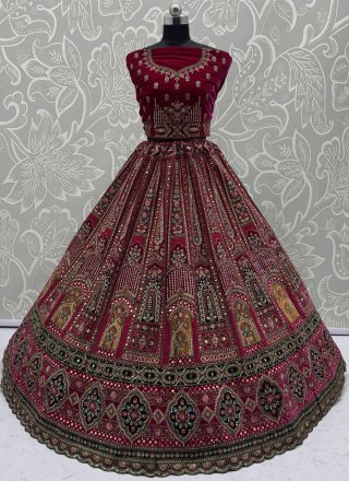 Red Velvet Lehenga Choli