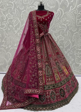 Red Velvet Lehenga Choli