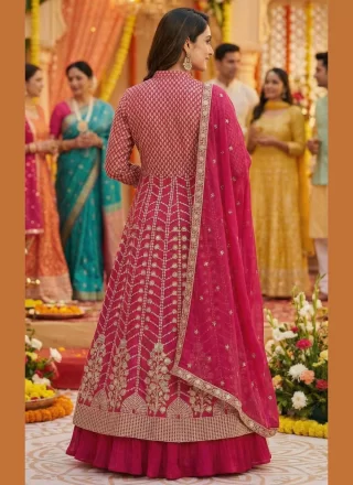 Remarkable Pink Georgette Lehenga Choli