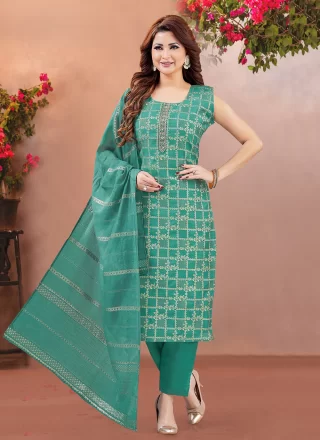Remarkable Rama Silk Salwar Suit