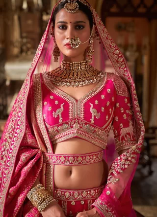 Renowned Fuchsia Silk Lehenga Choli