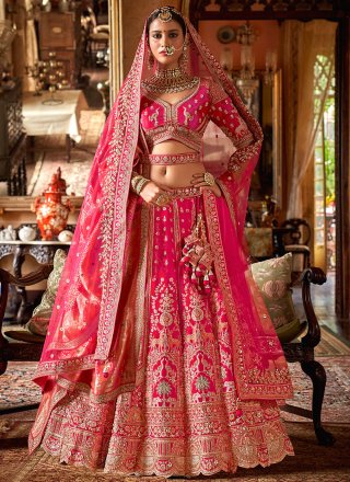 Renowned Fuchsia Silk Lehenga Choli