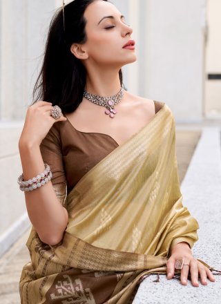 Royal Beige Rayon Classic Saree