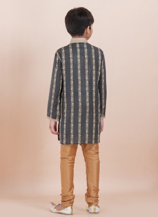 Ruritanian Grey Cotton Kurta Pyjama