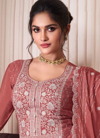 Rust Chinon Salwar Suit