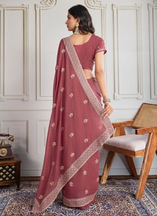 Rust Georgette Classic Sari