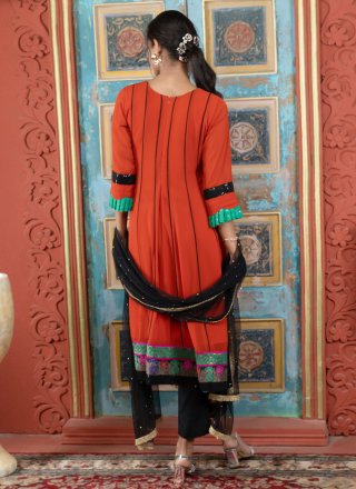 Rust Georgette Pant Style Suit