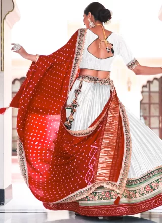Satin A - Line Lehenga Choli with Fancy and Lace Work