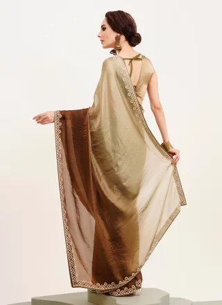 Satin Contemporary Saree In Multi Color